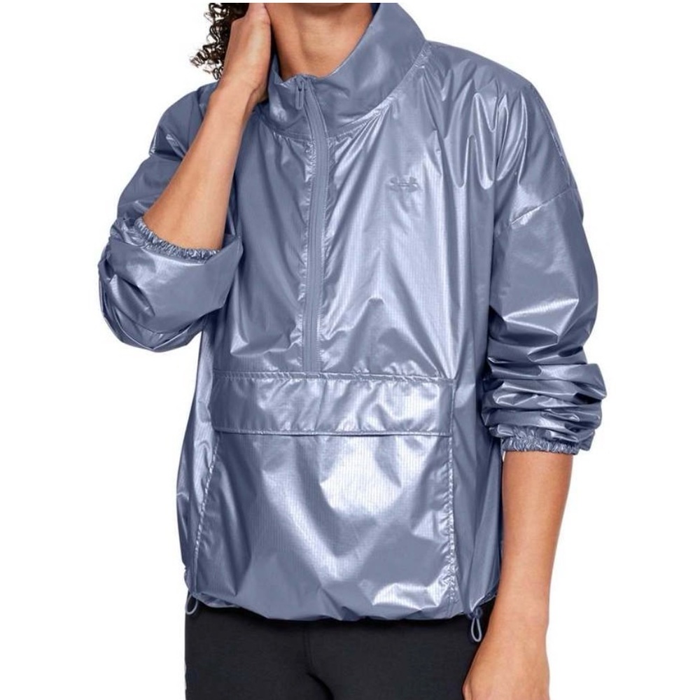 Under Armour Women’s Activewear Storm Silver Metallic Anorak Jacket Size Small